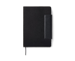 Recycled leather notebook, elegant design, A5, lined pages colour black