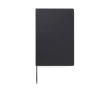 A5 softcover notebook with recycled paper, lined pages colour black