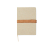 Recycled canvas notebook with magnetic strap, A5, ruled pages colour ivory