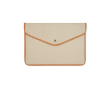 Recycled canvas laptop sleeve with colour trim, 14\" colour beige