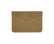 Recycled canvas laptop sleeve with colour trim, 16\" colour green