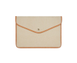 Recycled canvas laptop sleeve with colour trim, 16\" colour beige