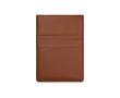 Laptop sleeve in synthetic leather and polyester with closure, 16\" colour brown