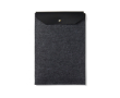 Recycled felt laptop sleeve with flap closure, 14\" colour black