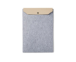 Recycled felt laptop sleeve with flap closure, 14\" colour grey
