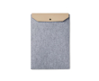 Recycled felt laptop sleeve with flap closure, 17\" colour grey