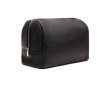 Recycled synthetic leather travel toiletry bag with full zip colour black