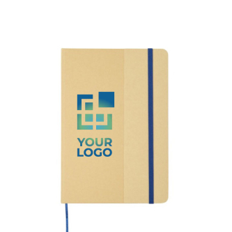 Notebook with recycled cardboard cover and elastic band, A5, ruled pages