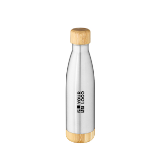 Recycled steel double-wall bottle with bamboo lid 500 ml