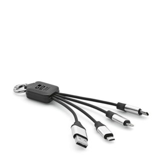 4-in-1 charging cable with various connectors, rTPR