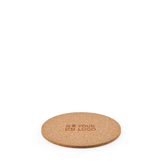 Round natural cork coaster made in the EU for cups and glasses