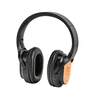Wireless headphones with cork section and 10m range