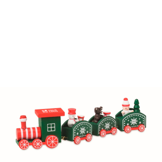 Printable wooden Christmas train, figurines