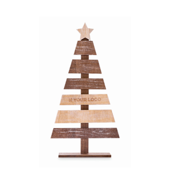 Printable Christmas tree decoration, wooden