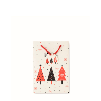 Small Christmas paper gift bag, festive theme