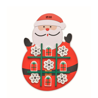 Wooden tic-tac-toe game, Christmas edition, Santa board