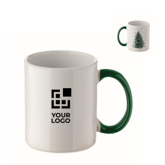 Ceramic mug, Christmas design, matching handle, 300 ml