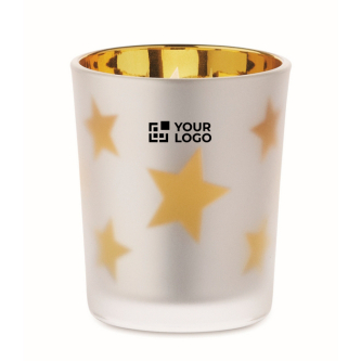 LED candle, glass jar, Christmas stars
