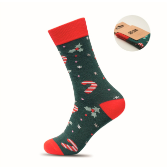 Pair of Christmas socks, customisable tag 
