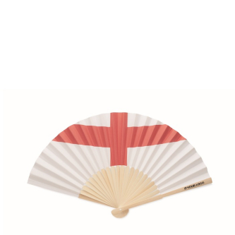 Bamboo fan with various European flag prints