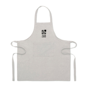 Recycled cotton kitchen apron with front pocket, 220 g/m2