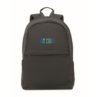Laptop backpack in recycled materials with trolley strap, 15