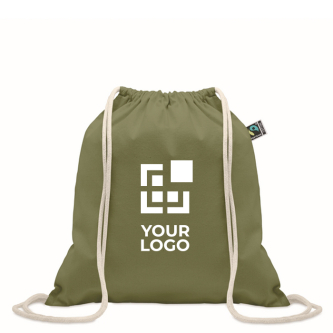 Cotton drawstring bag with gathered closure 180 g/m²