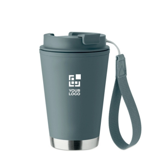 Double-wall travel mug, RPET strap, 300 ml