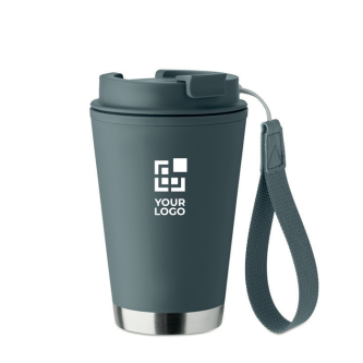 Double-wall travel mug, RPET strap, 300 ml