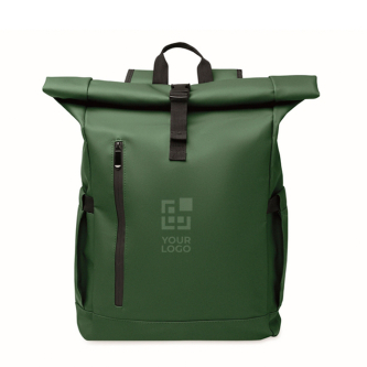 Roll-top laptop backpack, trolley strap, 15''