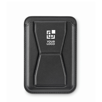 Magnetic leather phone card holder, stand function