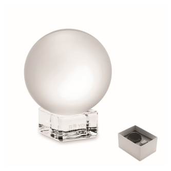 Round glass trophy, matching base, customisable