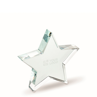 Branded star-shaped glass trophy