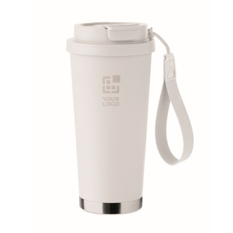 Recycled stainless steel tumbler, lid, straw 2-in-1, 500 ml