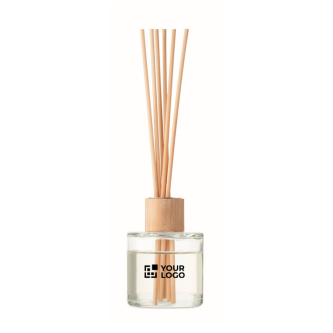Elegant fragrance diffuser, vanilla scent, bamboo detail