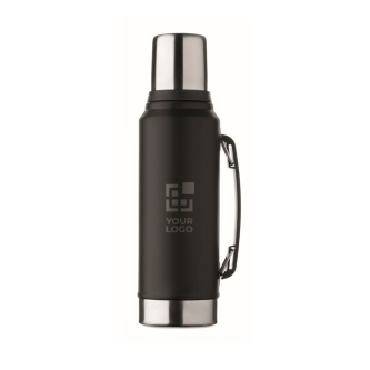Recycled stainless steel flask, 1 cup, side handle, 1 L