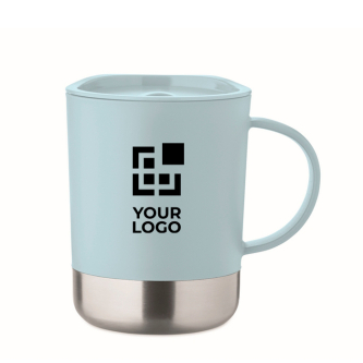 Plastic cup with stainless steel base 300ml