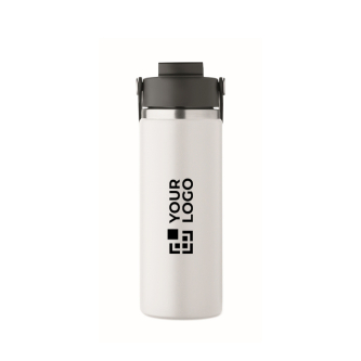Double-wall stainless steel bottle with straw 500ml