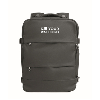 Expandable cabin backpack in RPET 600D polyester 15''