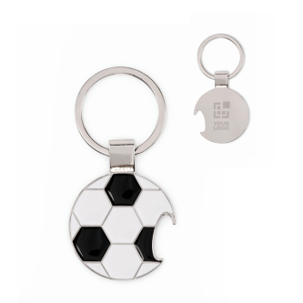 Zinc alloy football-shaped bottle opener keychain