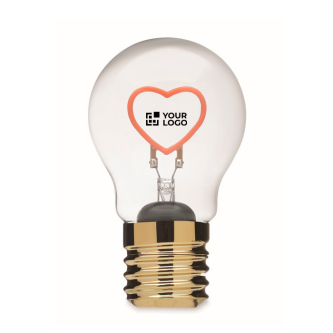 Decorative LED light bulb with heart-shaped filament and batteries