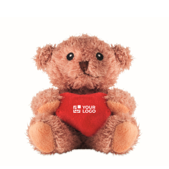 Polyester teddy bear plush with customizable red heart