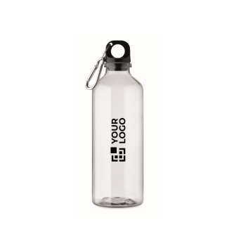 Translucent RPET bottle with cap and carabiner 500 ml
