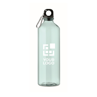 Translucent RPET bottle with carabiner 750ml