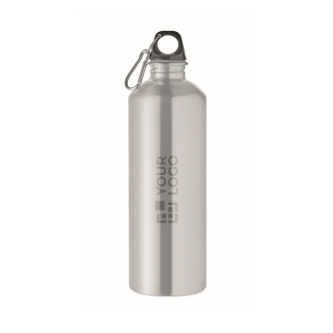 Recycled stainless steel bottle with carabiner 1L