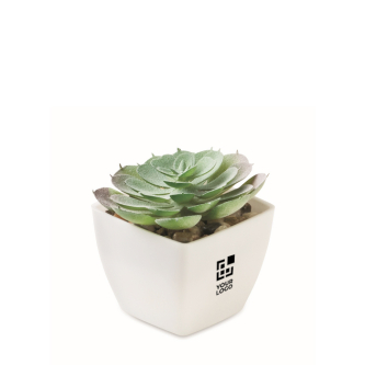Mini artificial plant in PP in the shape of an echeveria succulent