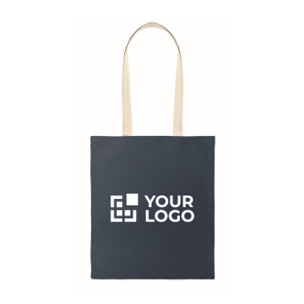 Cotton shopping bag with long handles 140 g/m²