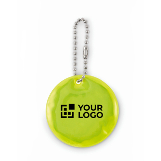 Round reflective PVC keychain for customization