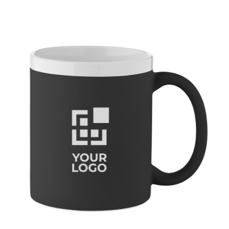 Ceramic mug with matte finish and white rim 300 ml