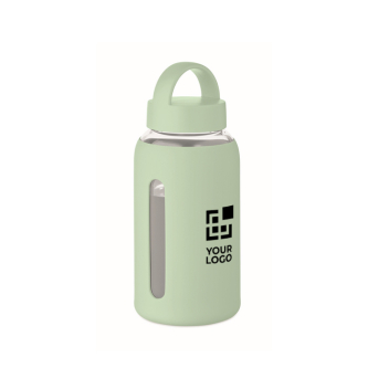 Borosilicate glass bottle with silicone sleeve 600ml